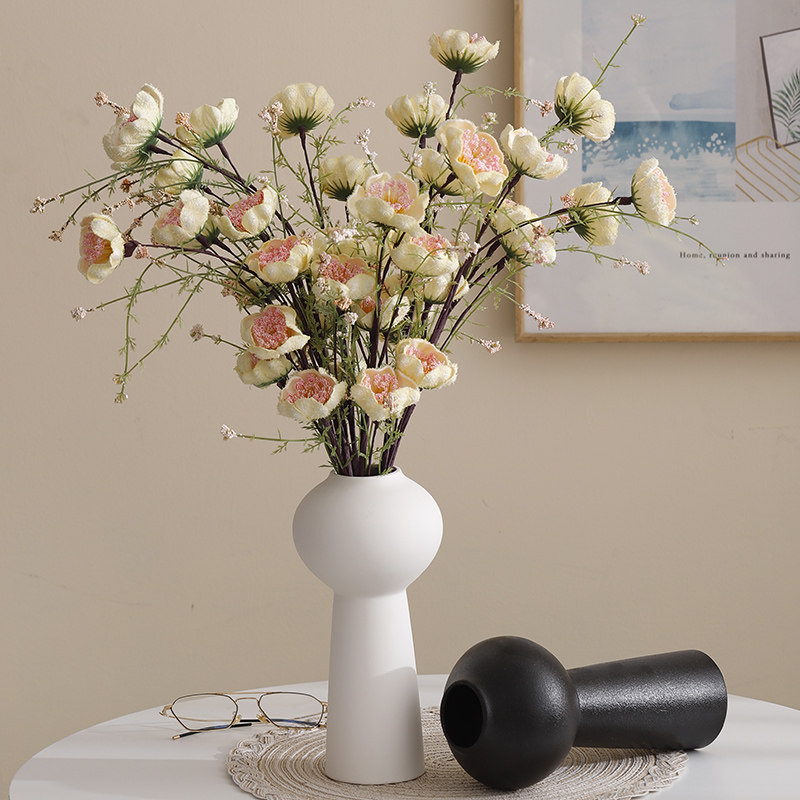 白色陶瓷花瓶摆件客厅插花仿真花酒柜2025新款摆设高级感现代简约,淘宝优惠券,粉丝福利购,淘宝优惠卷