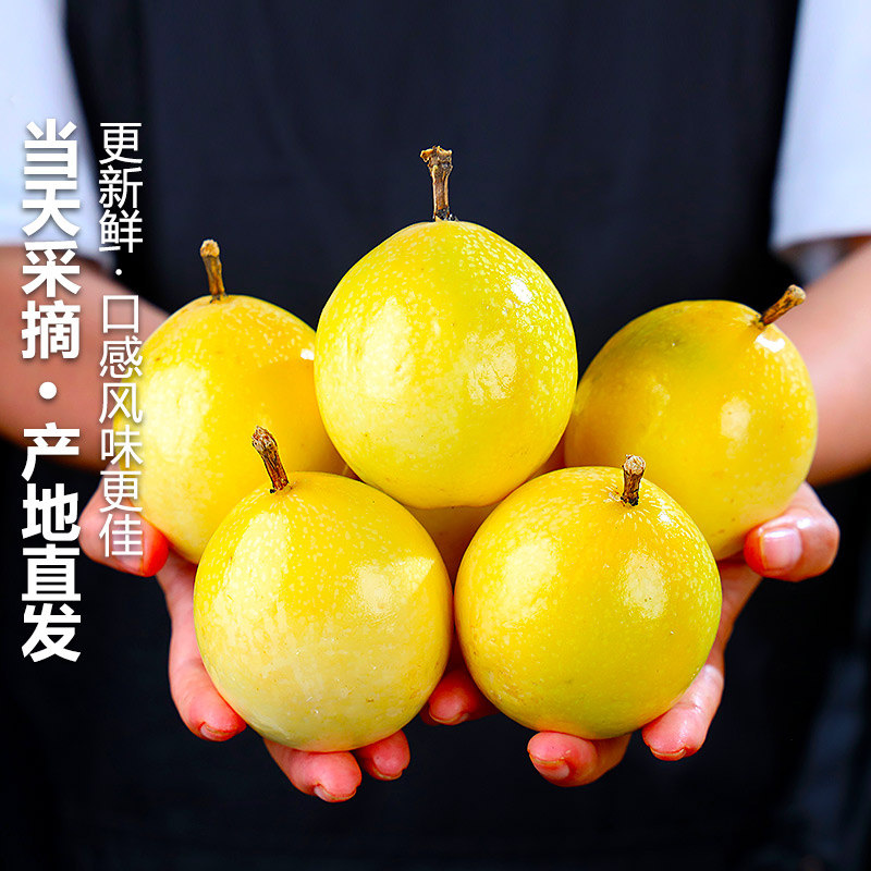 钦蜜9号黄金百香果新鲜水果5斤包邮大果应当季整箱黄皮白香黄金果,淘宝优惠券,粉丝福利购,淘宝优惠卷