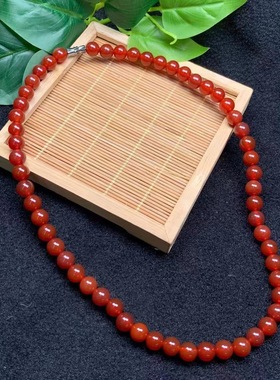 圆珠项链8mm女红色个性毛衣