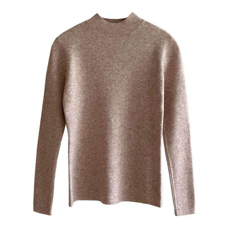 半高领打底衫女2025新款早秋白色毛衣内搭高级感中领针织秋冬上衣,淘宝优惠券,粉丝福利购,淘宝优惠卷