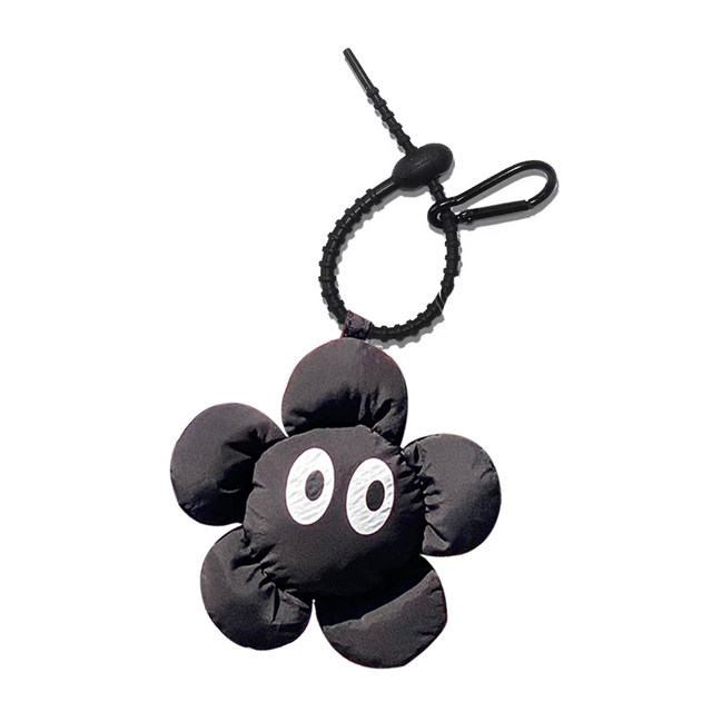 Adornment keychain black flower niche gift cute