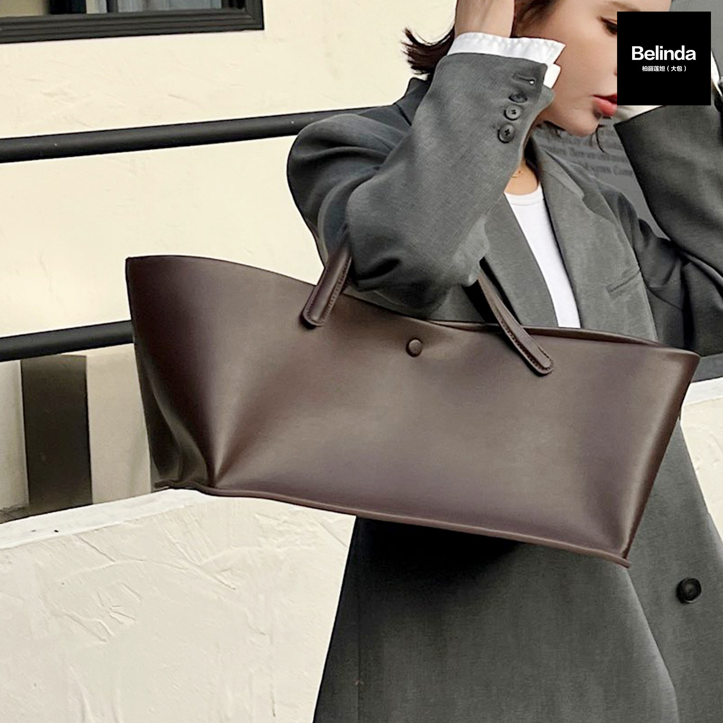 新款头层磨砂牛皮法式简约菜篮子托特包手提肩斜挎复古休闲通勤女,淘宝优惠券,粉丝福利购,淘宝优惠卷