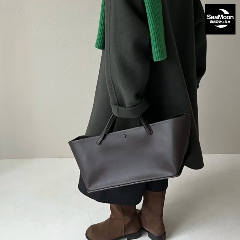 新款头层磨砂牛皮法式简约菜篮子托特包手提肩斜挎复古休闲通勤女,淘宝优惠券,粉丝福利购,淘宝优惠卷