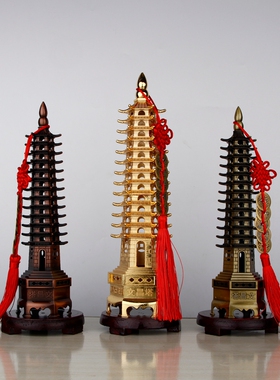 纯铜文昌塔摆件九层十三层桌书房