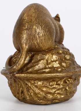 黄铜旺财可爱风家居客厅老鼠摆件