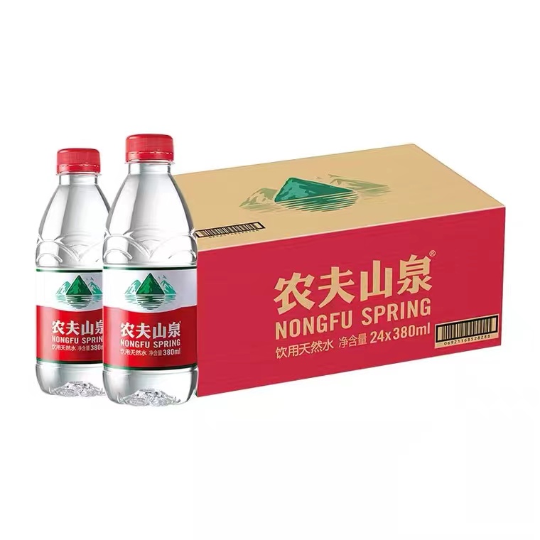 农夫山泉天然饮用水380ml24瓶装整箱批发特价口袋装小瓶弱碱性 - 图2