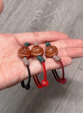 精工雕刻龙纹桃核富甲天下 龟甲手绳本命年开运手绳可调节