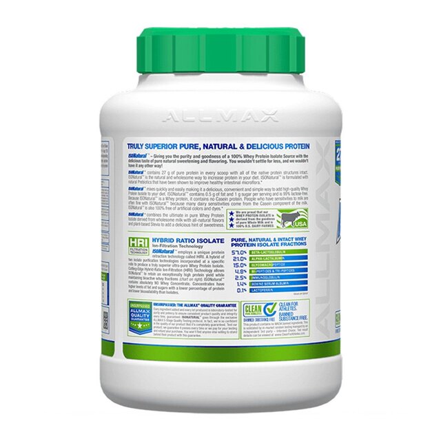 Canada AllMAX Whey Isolate Protein Powder ຄວາມຈຸຂະຫນາດໃຫຍ່ 5 lbs ນໍ້າຕານບໍ່ມີກ້າມເນື້ອເສີມສ້າງການອອກກໍາລັງກາຍສໍາລັບຜູ້ຊາຍແລະແມ່ຍິງ