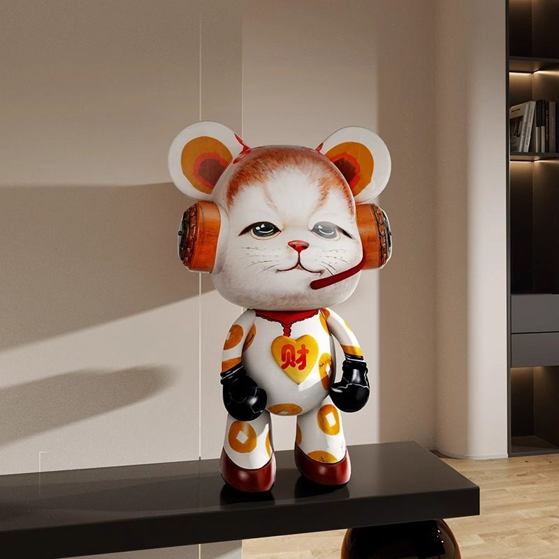 【官方正品】叮咚熊桌面摆件招财猫客厅玄关电视柜送礼手办暴力熊,淘宝优惠券,粉丝福利购,淘宝优惠卷
