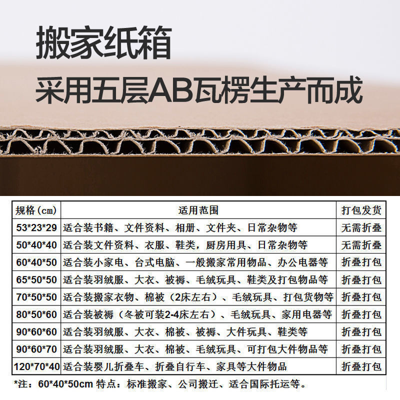 5个装 搬家纸箱子特硬大号打包用纸壳箱加厚定制快递包装纸箱批发 - 图1