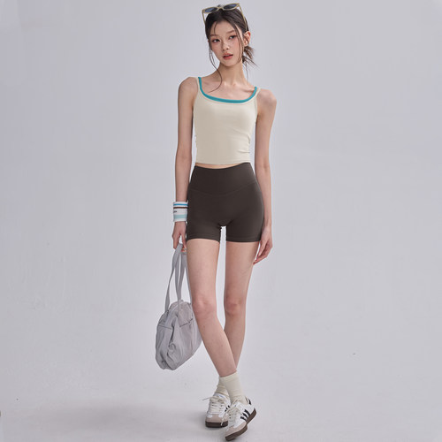 运动健身服套装女2026新款一体式瑜伽背心普拉提训练骑行两件套夏 - 图2