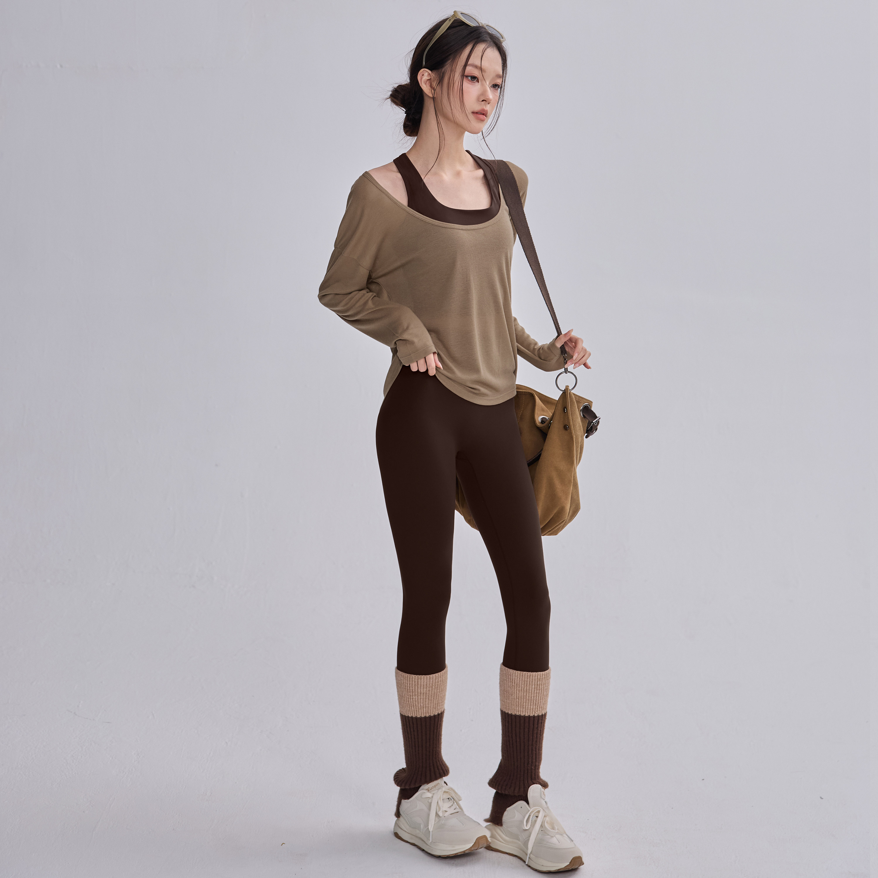 宽松瑜伽服罩衫女普拉提训练秋冬长袖透气上衣2025健身运动套装新,淘宝优惠券,粉丝福利购,淘宝优惠卷