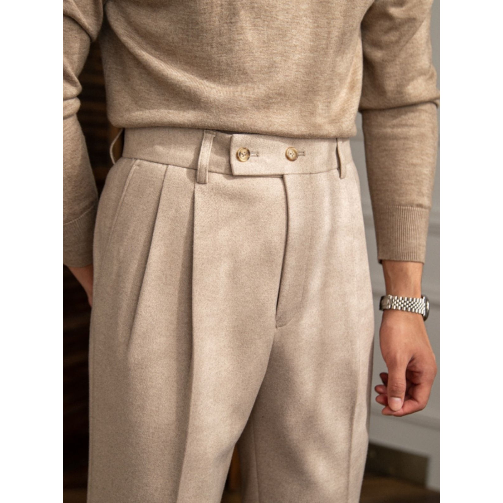 秋冬西装长裤男高级那不勒斯商务意式西裤男免烫9分毛呢西裤百搭,淘宝优惠券,粉丝福利购,淘宝优惠卷