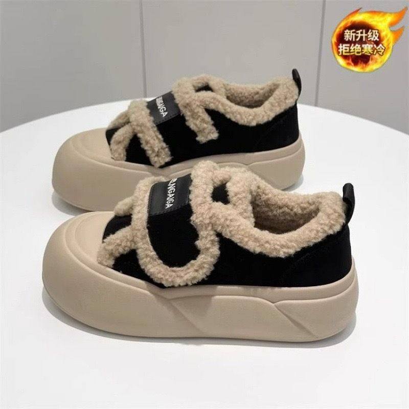冬季加绒魔术贴松糕底棉鞋女加厚新款面包鞋潮一脚蹬乐福鞋女,淘宝优惠券,粉丝福利购,淘宝优惠卷