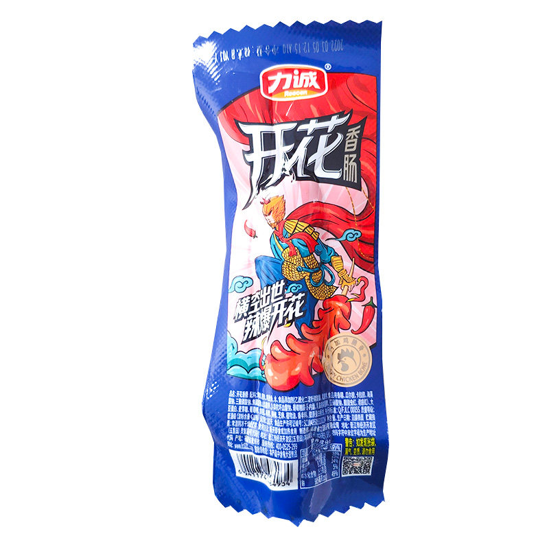 力诚香辣味鸡肉肠热狗烧烤开花香肠 每纪食品猪肉类