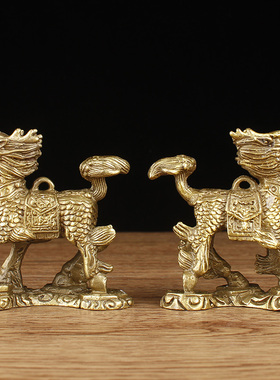 纯铜八卦小号家居客厅麒麟摆件