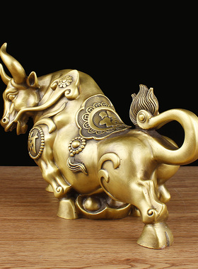 工艺纯铜家居客厅办公桌华尔街牛