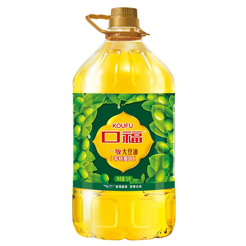 口福非转基因精炼一级大豆油5l炸货色拉食用植物黄豆油5升装包邮