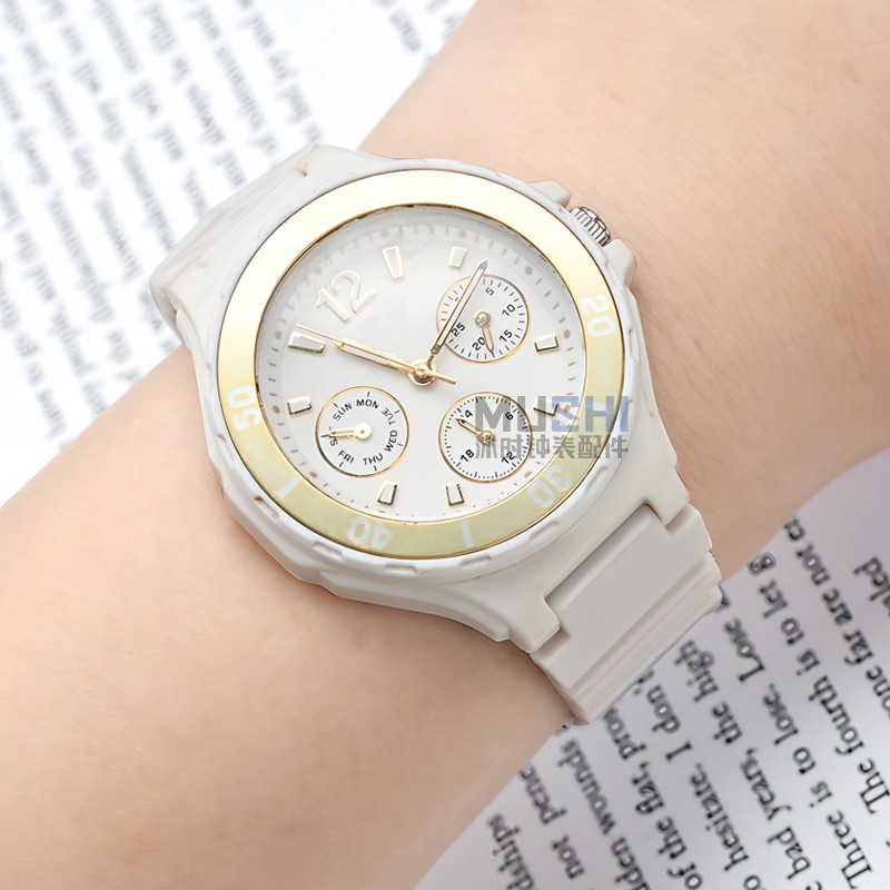 沐时表带替换卡西欧女款LRW-250 LX-500H系列tpu树脂粉色手表带 - 图1