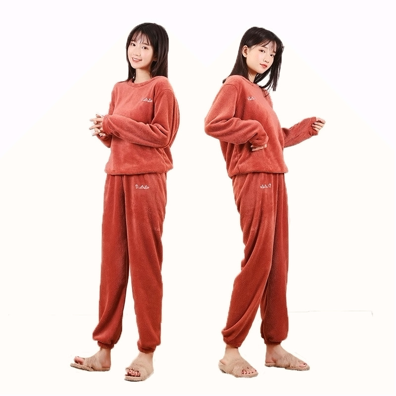 仙女暖暖裤套装秋冬季加绒睡衣2020 彩乐朵睡衣/家居服套装