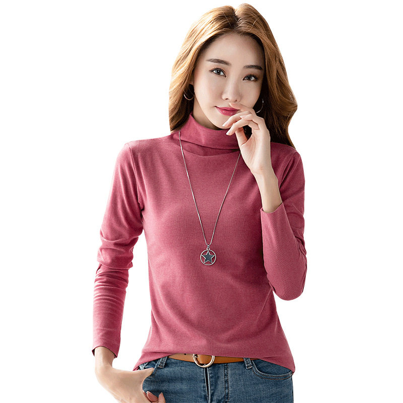 阳离子春秋新款半高领德绒打底衫 彩乐朵T恤