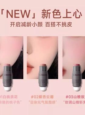 蘑菇头柔色腮红膏易上色双头腮