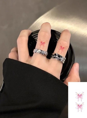 蝴蝶草本果汁纹身贴防水女持久果汁久贴纸刺青手腕锁骨贴纸持久