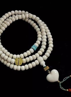 安伯曼绿松樱花蜜蜡牙牙胖爱心多圈设计款手串5-6mm