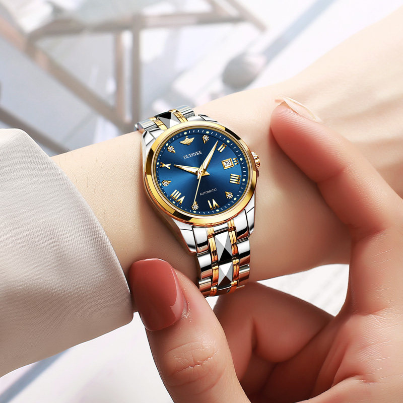 女士2021年新款正品名牌瑞士机械表 欧品客隆坤国产腕表