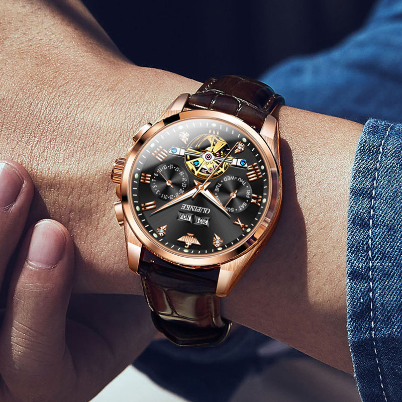 男士全自动瑞士2021年新款机械表 欧品客隆坤国产腕表