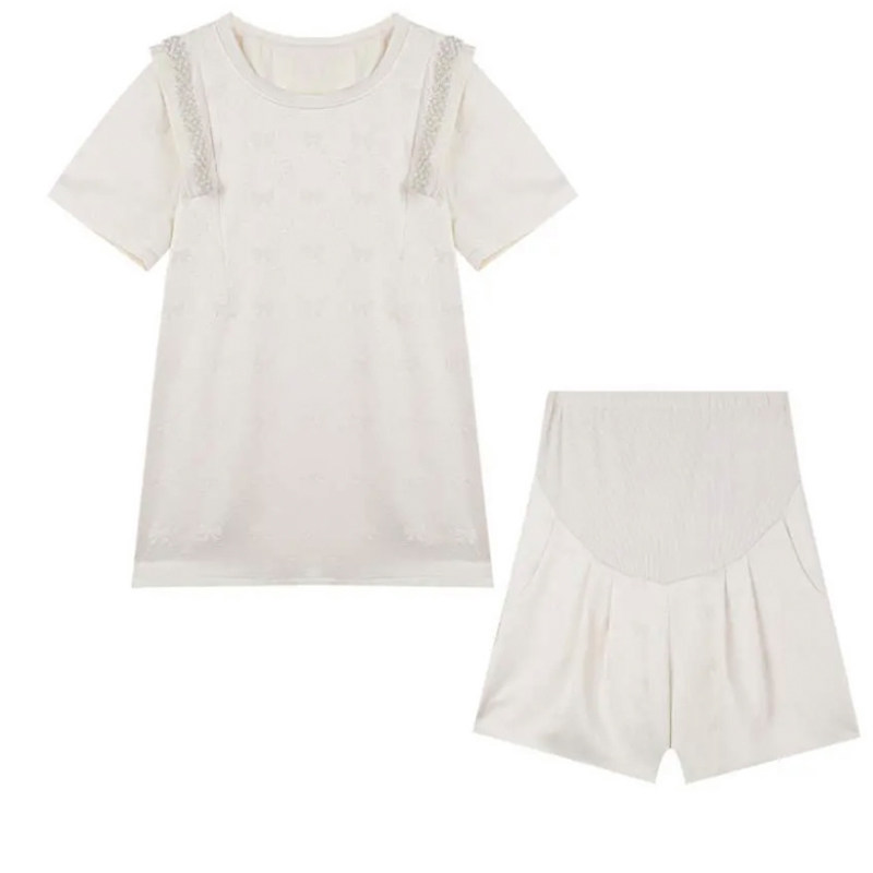 孕妇套装夏季两件套潮妈外出短裤 恋诗哲套装