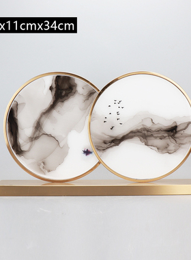 新中式风水墨样板房间软装饰品