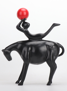 新中式风雕塑轻奢样板房软装饰品