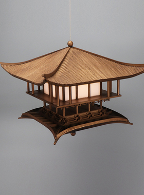 木装饰中古中式客厅吊饰悬挂