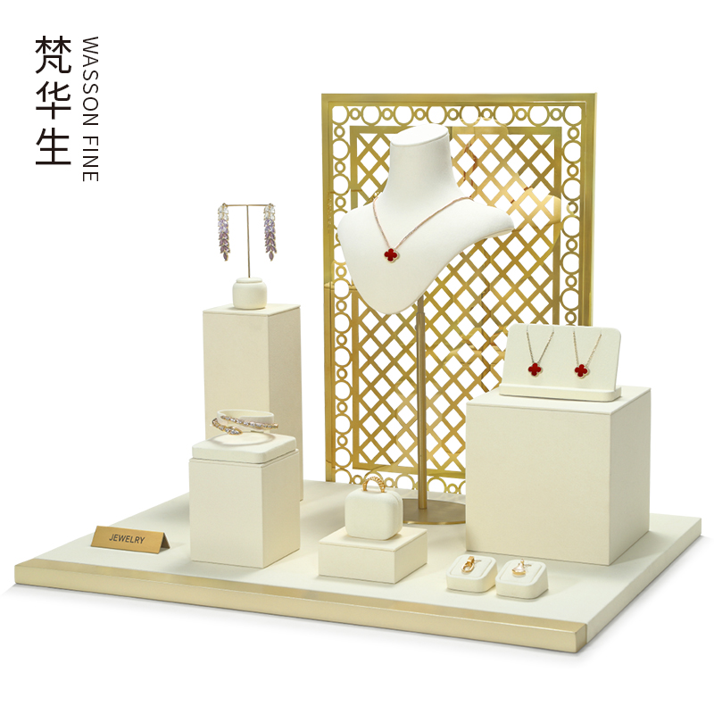 梵华生高档珠宝展示道具戒指项链耳环陈列架橱窗首饰展示架定制 - 图0