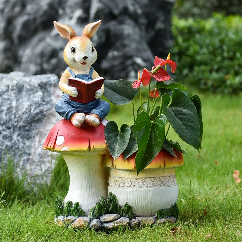 网红仿真大蘑菇可爱兔子户外花园幼儿园草坪庭院装饰创意造景摆件,淘宝优惠券,粉丝福利购,淘宝优惠卷