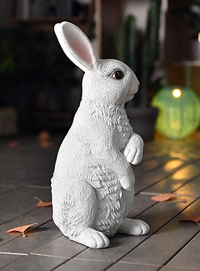 园林仿真兔子太阳能小夜灯