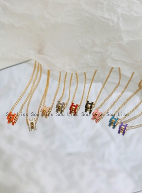 ins冷淡风极简精致轻奢H项链