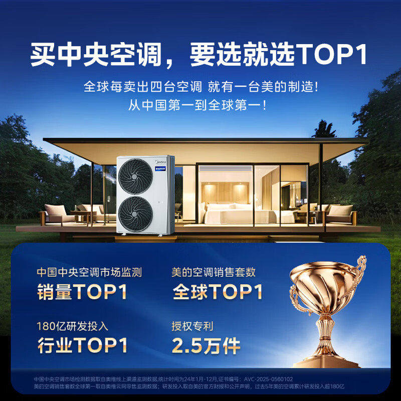 美的中央空调家用多联机酷省电Pro一拖三空调一级能效省电新品
