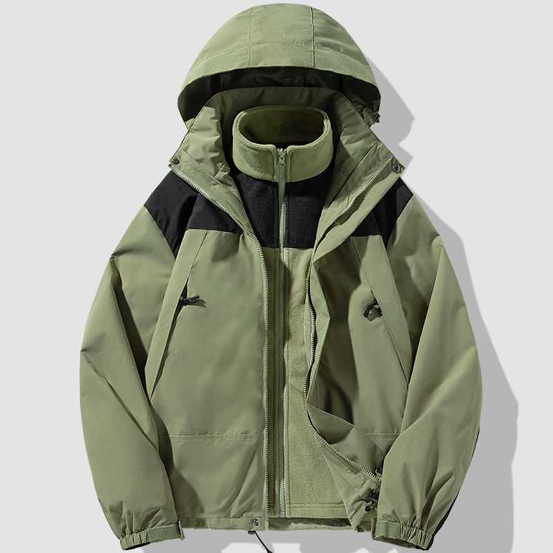 罗蒙冲锋衣男女三合一秋冬季加绒保暖外套男款户外防风情侣登山服