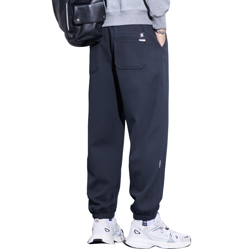 罗蒙运动卫裤男秋冬季2025新款宽松束脚裤子加绒加厚男士休闲长裤,淘宝优惠券,粉丝福利购,淘宝优惠卷