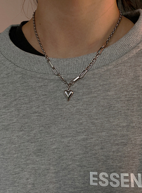 百搭毛衣链小众爱心女ins不褪色