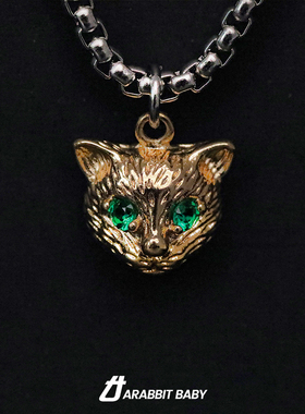 猫头项链男高街设计感轻奢小众