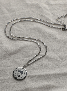 钛钢小众设计感不褪色吊坠项链