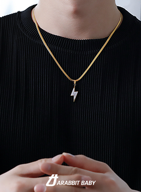 白贝母闪电吊坠项链轻奢小众设计