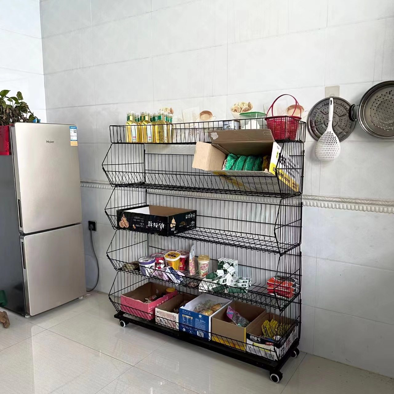 零食货架斜口篮超市小卖部便利店家用玩具多层网格置物架展示架子,淘宝优惠券,粉丝福利购,淘宝优惠卷