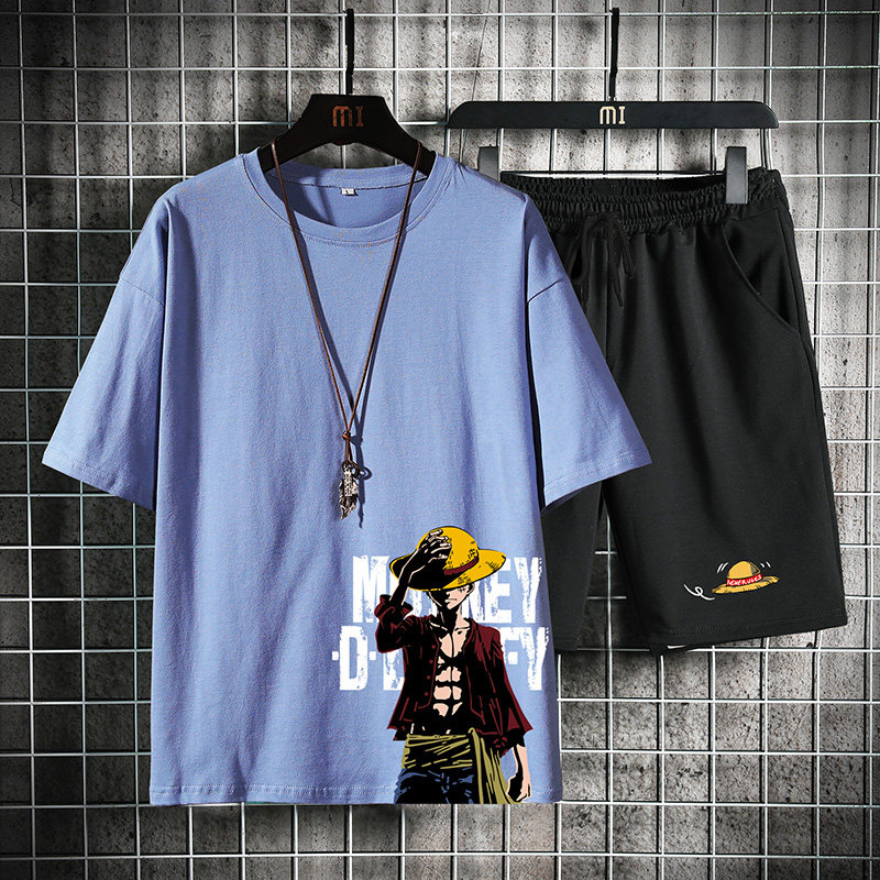 男夏季卡通动漫海贼王全棉纯棉睡衣 格迪格奈睡衣/家居服套装