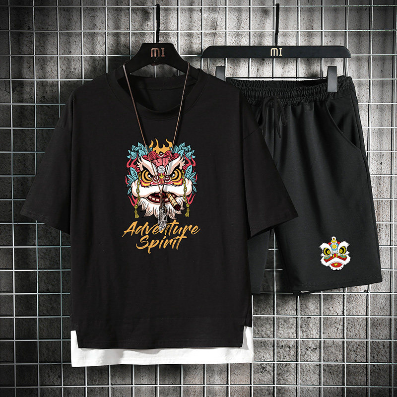 夏季宽松休闲简约青少年学生睡衣 格迪格奈睡衣/家居服套装