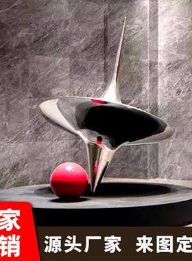 不锈钢圆球陀螺仪雕塑定制酒店大堂售楼部金属艺术工艺品摆件落地