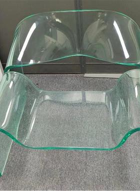 酒店前台透明树脂休闲吧台椅子摆件创意水晶玻璃艺术品凳子雕塑